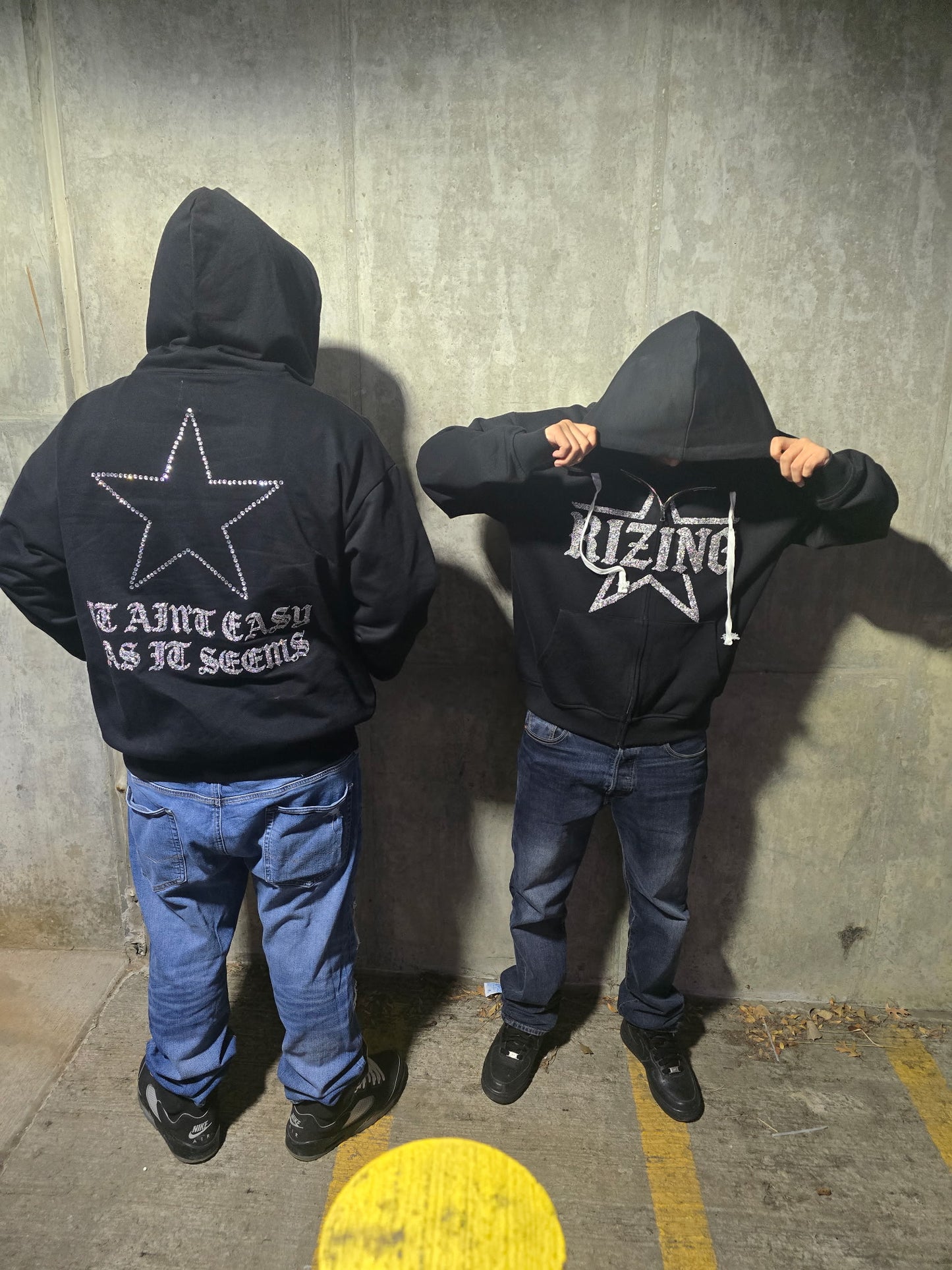 Rhinestone Zip Up