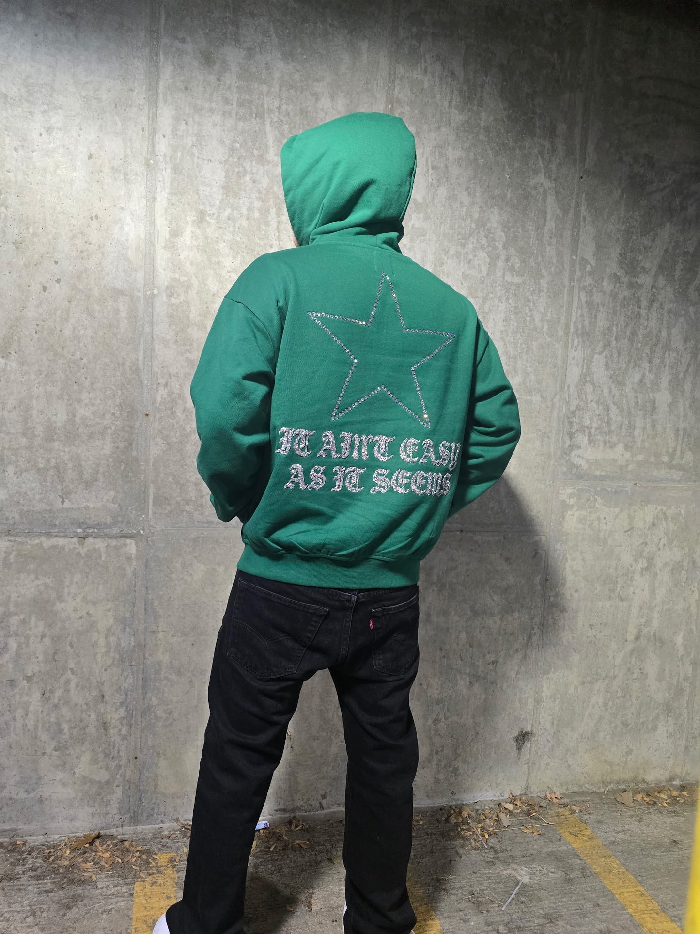 Rhinestone Zip Up