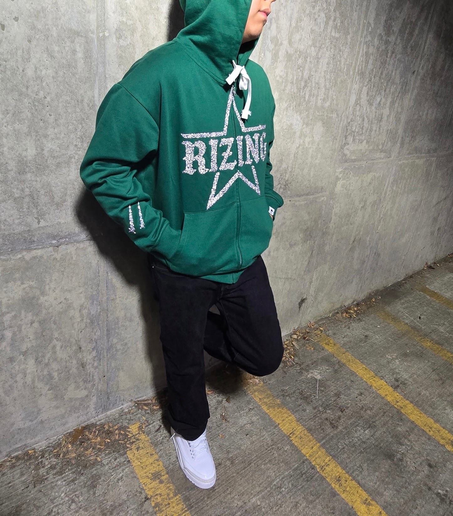 Rhinestone Zip Up