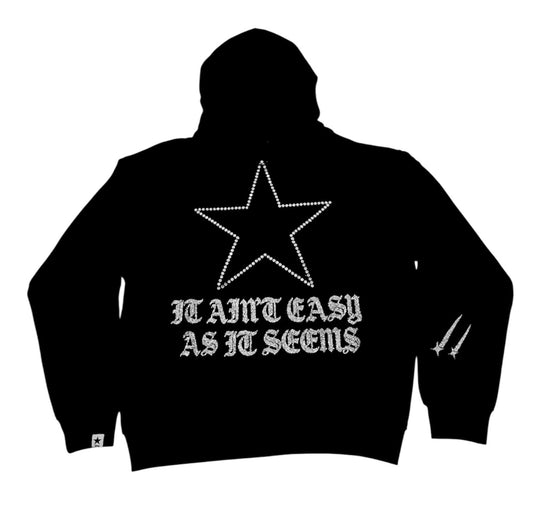 Rhinestone Zip Up